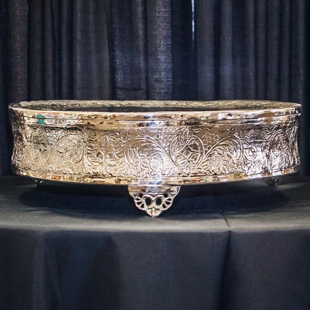 Rental store for 22  ROUND SILVER CAKE STAND in Longview TX