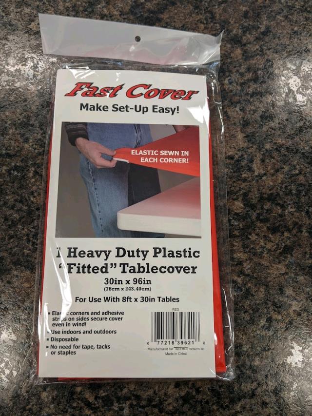 Rental store for RECT RED PLASTIC FITTED TABLECOVER in Longview TX