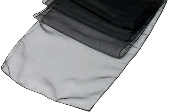 Rental store for BLACK ORGANZA TABLERUNNER in Longview TX