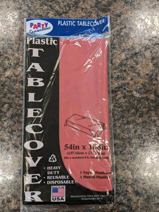 Rental store for RECT BURGUNDY PLASTIC TABLECOVER in Longview TX