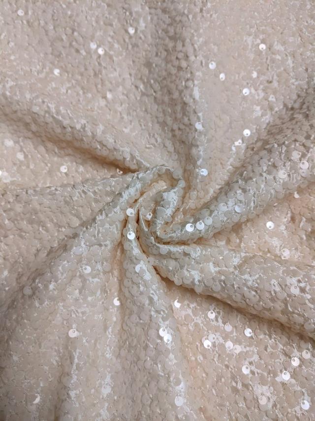 Rental store for IVORY TAFFETA SEQUIN LINENS in Longview TX