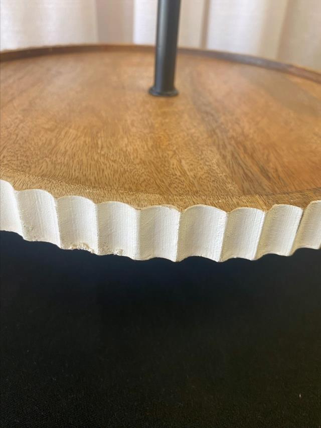Where to find 2 TIER WHITE WASHED WOOD TRAY in Longview
