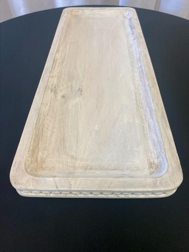 Where to find WHITE WASHED RECTANGLE WOOD TRAY in Longview